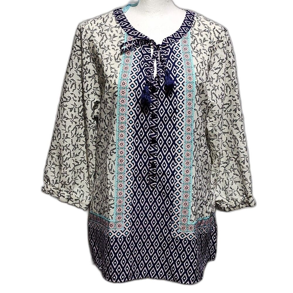 Antilia femme geometric tassel blouse